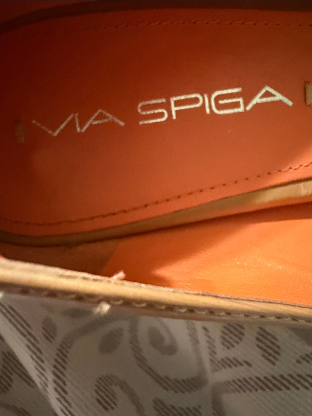 Via Spiga Tan Peep-Toe 3.5” Stiletto Heels Orange Insole Size 8.5 - Picture 6 of 11